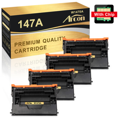 4-PK W1470A 147A Toner Compatible With HP LaserJet M610n M611dn M634h WITH CHIP