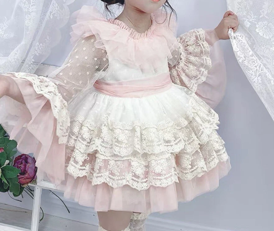 Borde de encaje con volantes de gasa beige claro para costura/artesanía/novia/3" de ancho Foto 4 de 4