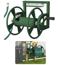 Outdoor Garden Hose Reel Wall Mount Heavy-Duty Water Hose Holder Winder 3.9 ft