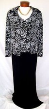 RONNI NICOLE Dress 6 Tall Mock 3 Pc Evening/Party Gown Black/Sil Sparkle WASHBLE