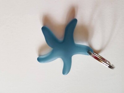 STARFISH MODEL TRANSLUCENT RESIN KEYCHAIN FROZEN BLUE