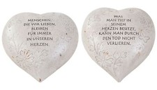 Spruchstein Herz 18x16cm Grabschmuck Gedenkstein Grabdeko Dekoherz Gartendeko