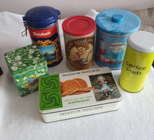 Konvolut 6 x Blechdose leer Aufbewahrung Sammler Vintage Deko Werbung