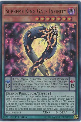 Yugioh Supreme King Gate Infinity MACR-EN018 Super Rare 1. Auflage NM