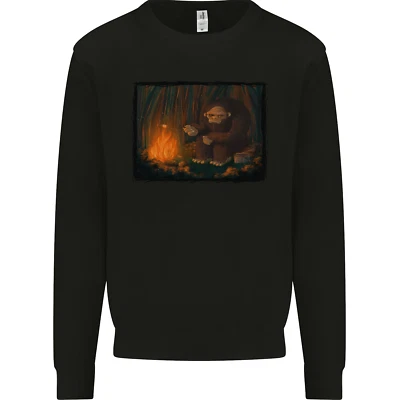 Bigfoot Camping Und Kochen Marshmallows Herren Sweatshirt Pullover - Bild 1 von 4