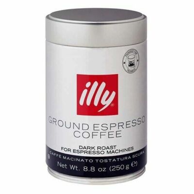 Illy Espresso Dark Roast Ground Coffee - 8.8oz BB 06/2027 Sealed