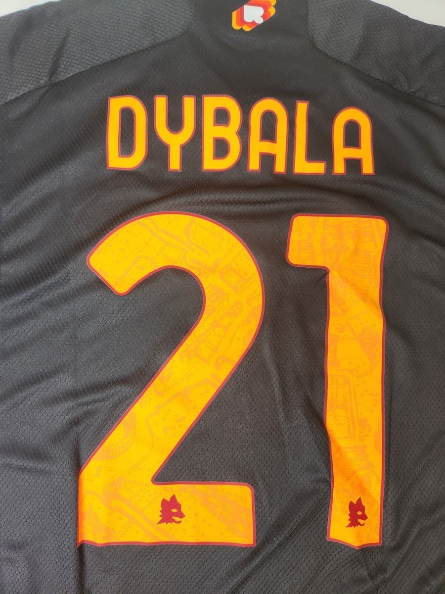 Adidas AS Roma Dybala #21 Third Jersey Black M-XL 2023/2024 Adidas AS Roma Dybala #21 Third Jersey Black M-XL 2023/2024