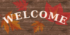 Welcome Autumn Leaves Harvest Sign or Door Hanger