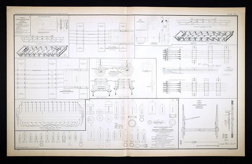 Civil War Map Canvas Pontoon Bridge & Virginia Campaign Ordnance Projectiles