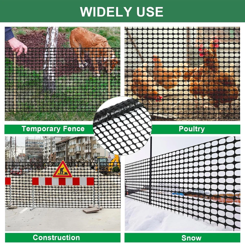4 x 50FT Plastic Safety Fence with Zip Ties Garden Fence, Snow Fence for Garden - Image 4 of 4