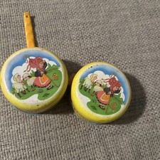 Vintage Wolverine Little Bo-Peep Kids Toy Kitchen 1960's Pots Pans Blue Yellow