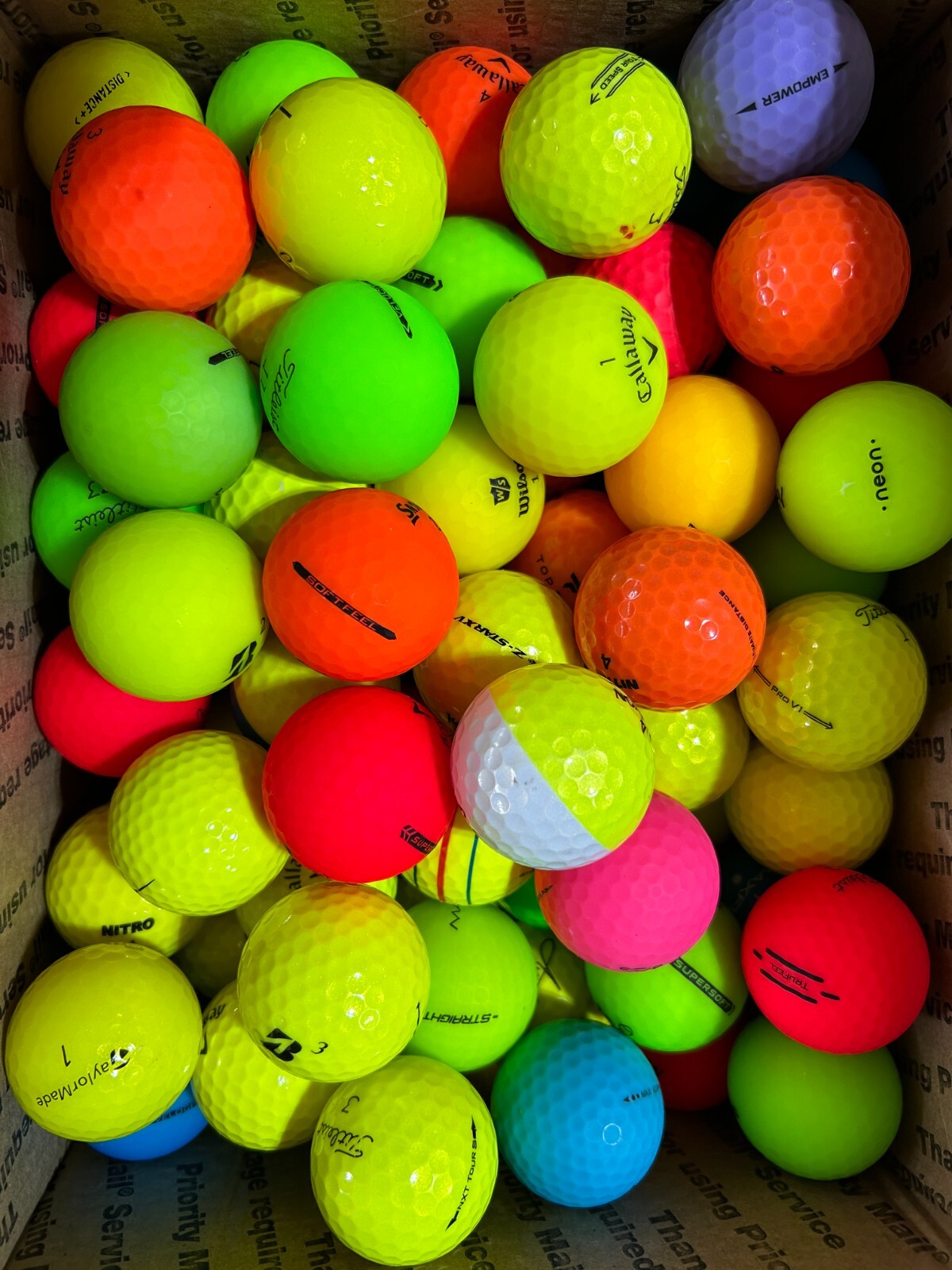100 Colored Golf balls used bulk