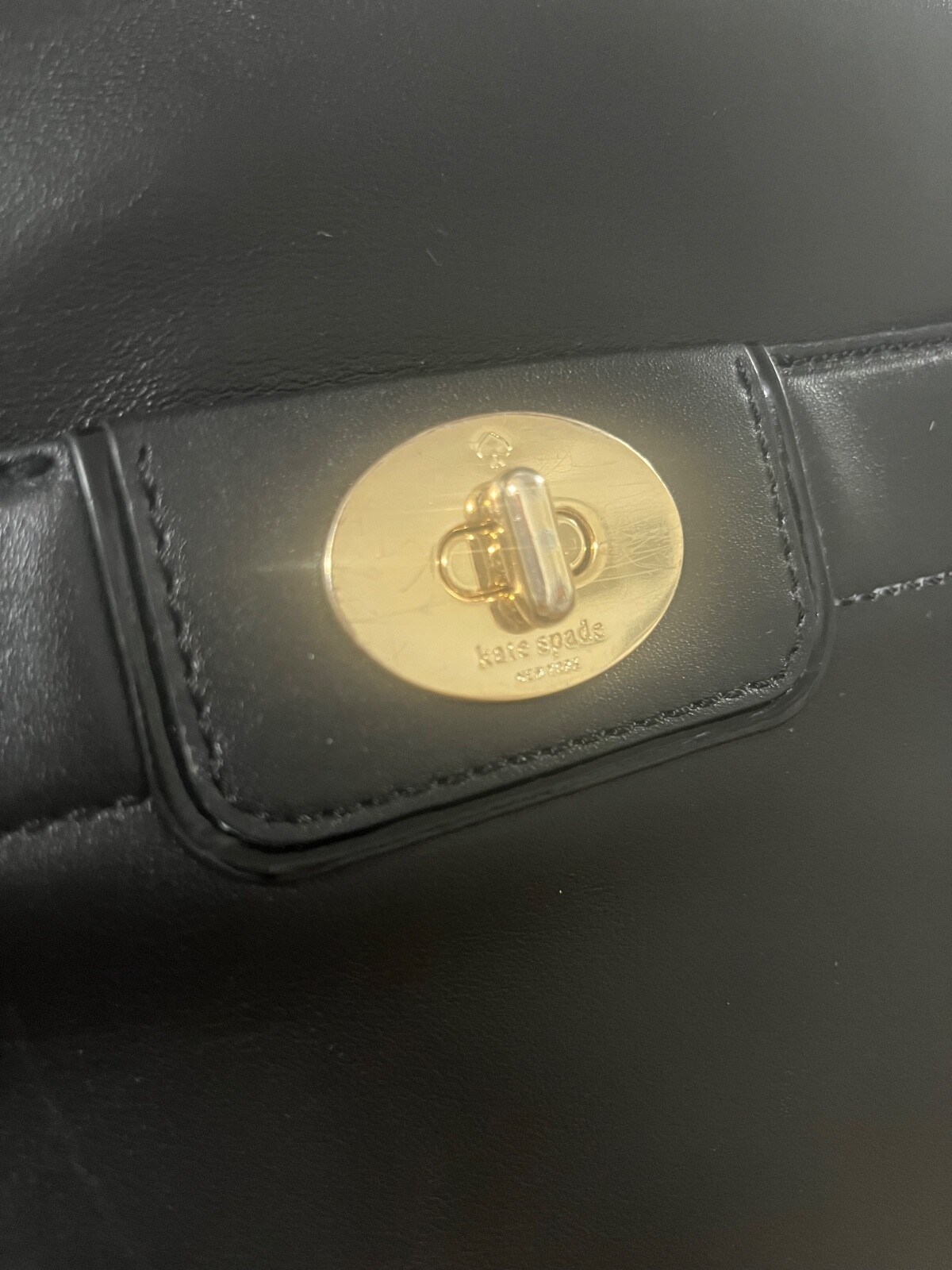 Kate Spade black leather “Hampton road melody” satchel bag