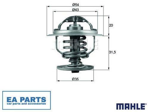 Thermostat d'eau MAHLE ORIGINAL TX 30 87D Température d'ouverture: 87°C