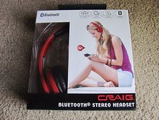 Brand New Craig Bluetooth Wireless Stereo Headset Headphone CBH508-OD-RD Red