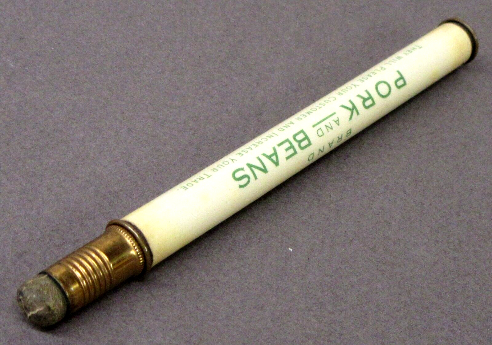 early GREEN MOUNTAIN PORK & BEANS St Albans VERMONT celluloid ad fountain pen xx