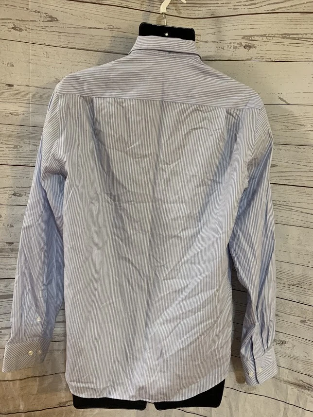 Daniel Hechter Button Front Shirt White/Blue Striped 100% Cotton Size M - Image 2 of 4