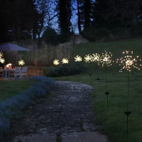 Warm white solar garden stake lights deals