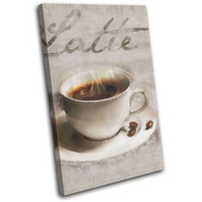 Cafe Coffee Shop Shabby Chic Food Kitchen SINGLE CANVAS WALL ART Picture Print