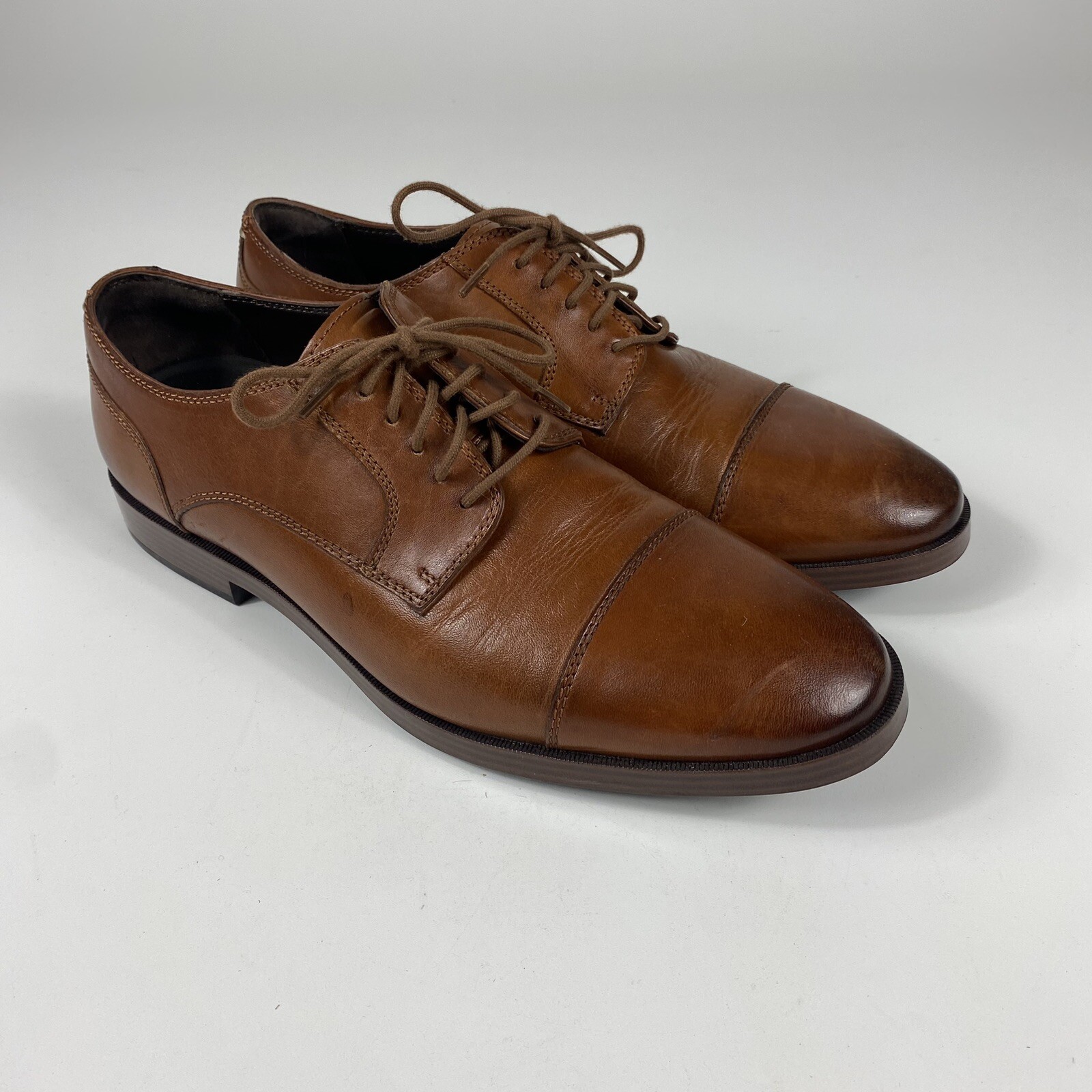 SAOLA Scarpe eleganti Cole Haan Grand Os uomo 9 5 M derby cammello pelle marrone chiaro C23771 punta a cappuccio