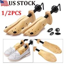 2-Way Wooden Shoes Stretcher Adjustable US Size 4-13 for Men Women Shoe Expander