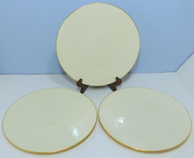 3 Lenox Special Cream w/ Gold Trim Dinner Plates 10 1/2''
