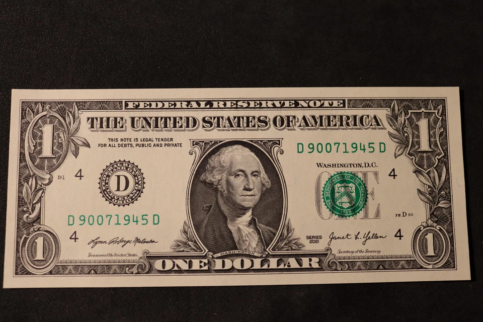 ONE DOLLAR FANCY BIRTHDAY/ANNIVERSARY NOTE [SEPT 7, 1945]  SN # D 90071945 D - Image 2 of 3