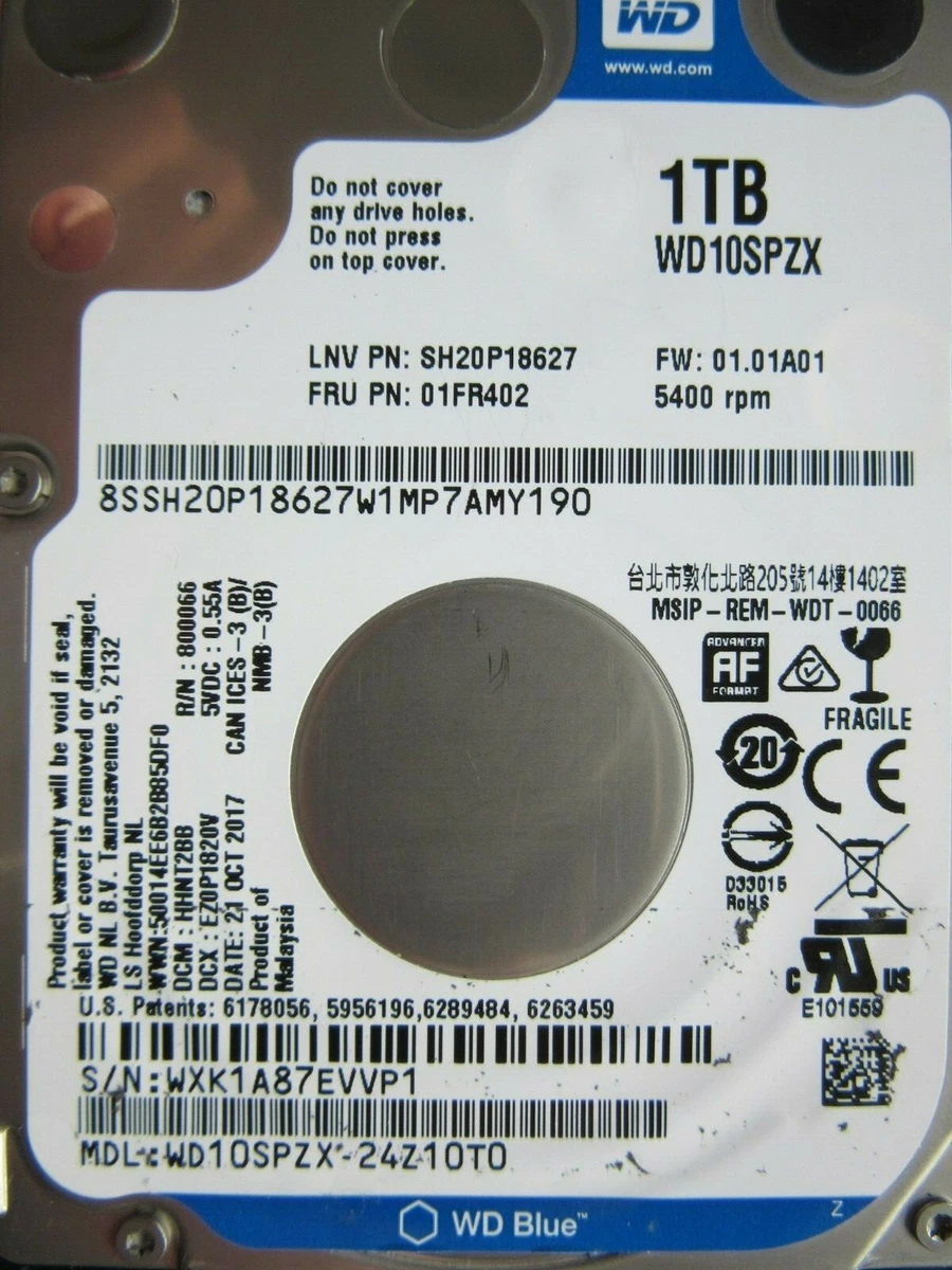 digtere forbandelse Egen WD Western Digital WD10SPZX-24Z10T0 Hard Drive 1TB 2.5" HDD 2017 Malaysia  T2 | eBay