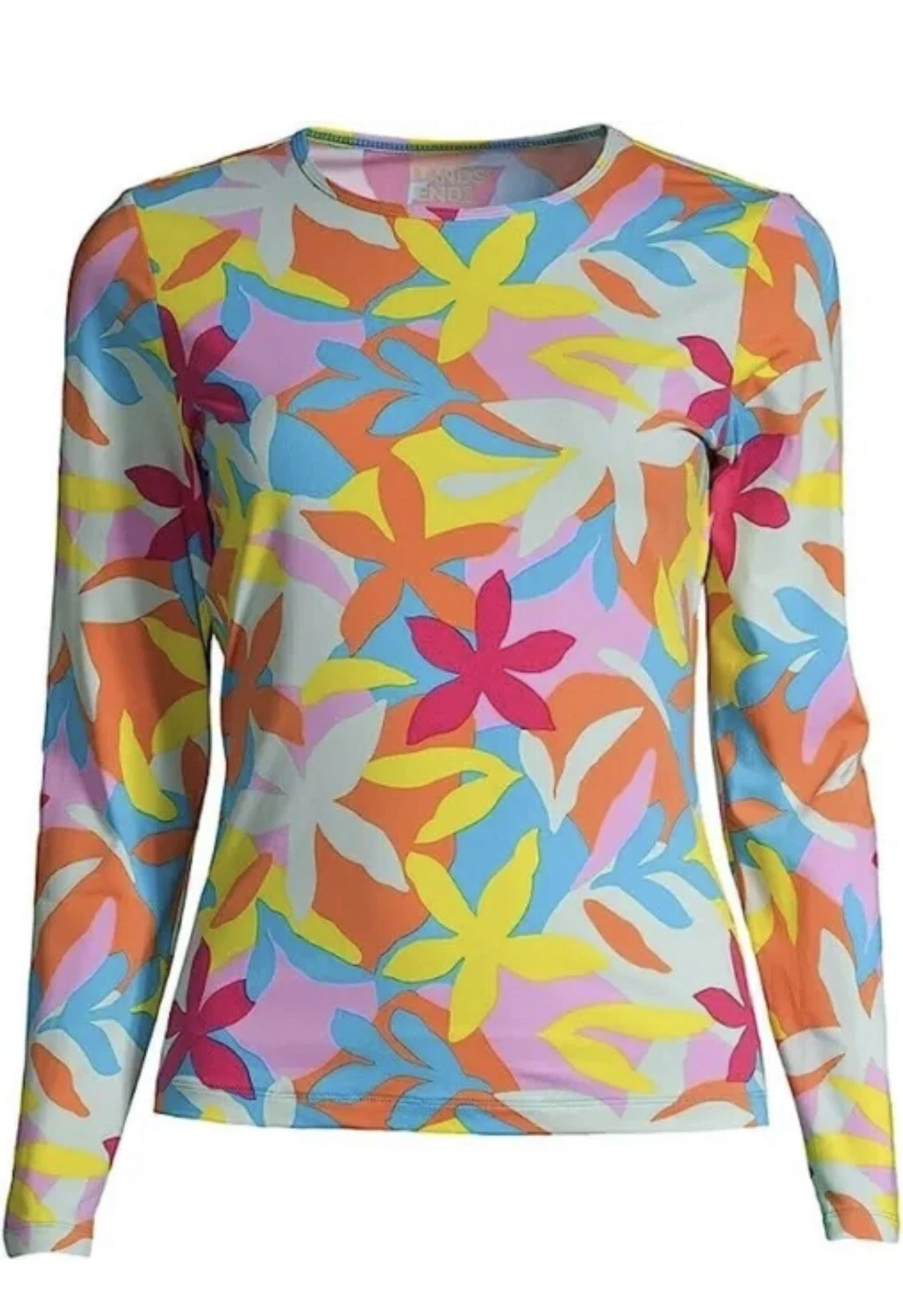 NWT Lands' End Women Long Sleeve Quick Dry UPF50 Rash Guard Size XS $60