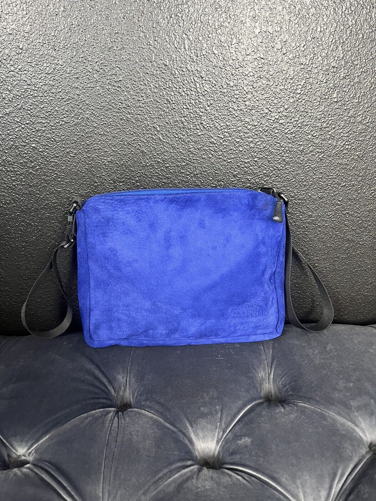 Supreme x The North Face FW23 Blue Suede Shoulder Bag Crossbody