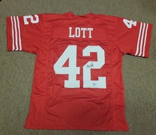 Ronnie Lott Signed Red XL Custom Jersey Beckett Witnessed Auto SF 49ers USC