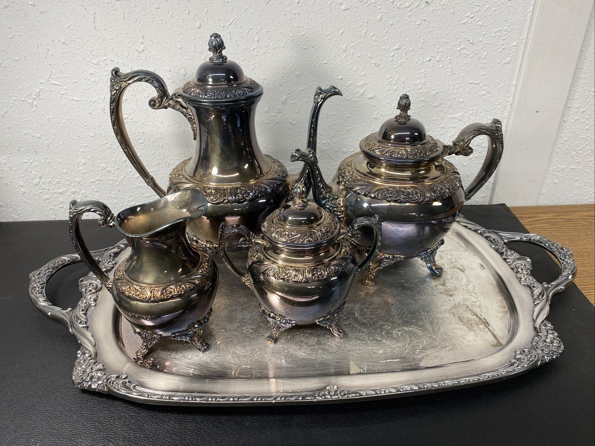 【Rogers Brothers】 HERITAGE ティーセット 3点 Vintage 1847 Rogers Bros HERITAGE Silverplate Tea Set with Coffee