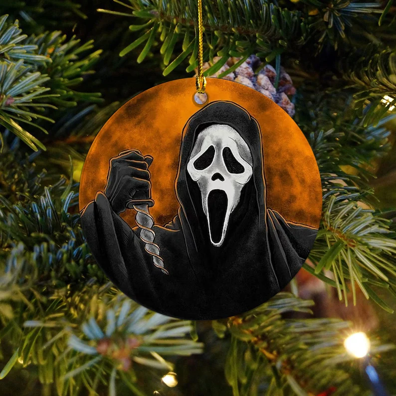 クリスマス　オーナメント　scream Horror Fans Scream Fans Love Ghostface Halloween Circle Ornament