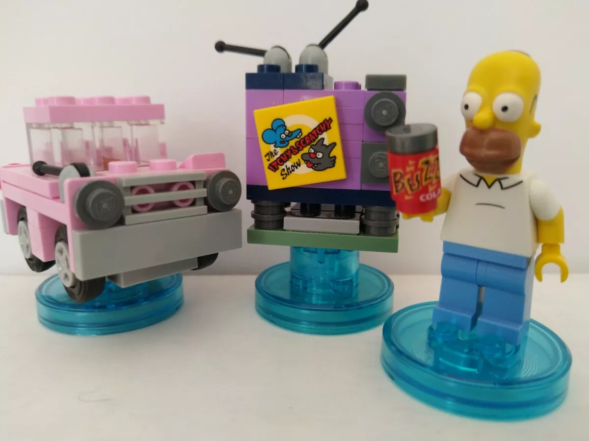 Lego Dimensions Homer Simpson, Car, and Television Set. With Disks.