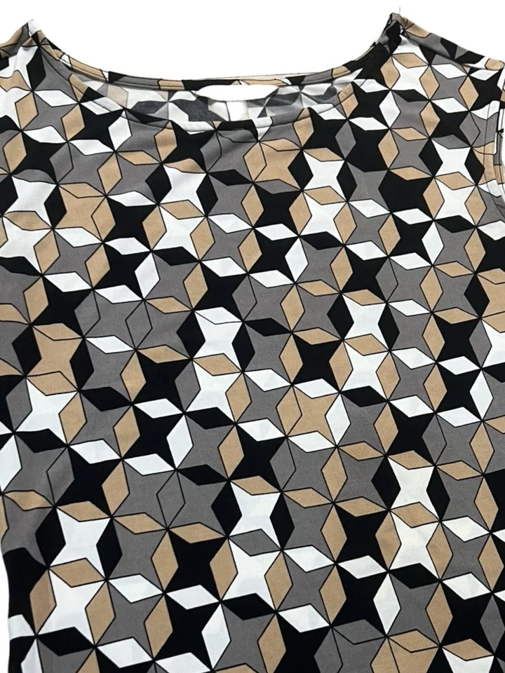 Banana Republic Geometric Print Mini Dress Sleeveless Modern - Size XXS - Image 2 of 3