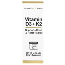 Vitamin D3 + K2 as MK-4, 25 mcg (1,000 IU), 1 fl oz (30 ml)