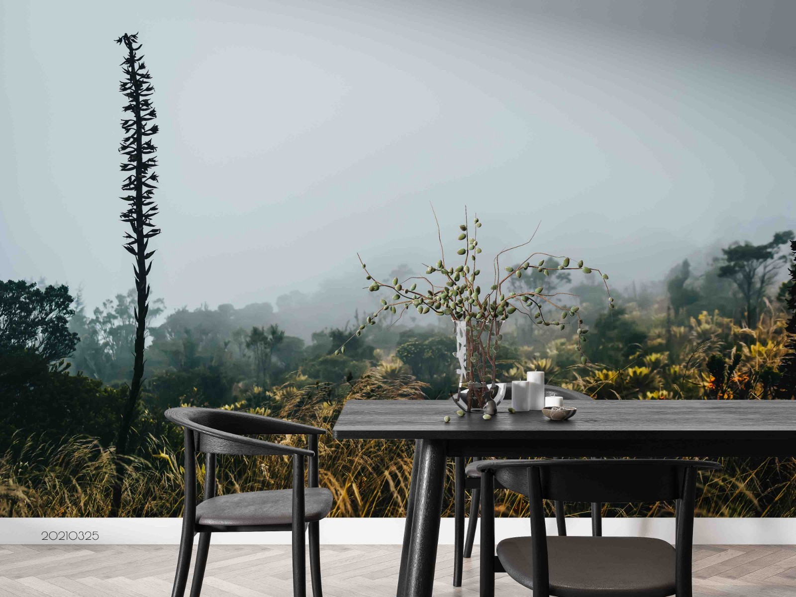 3D Fields Mist Landscape Wall Murals Wallpaper Murals Wall Sticker