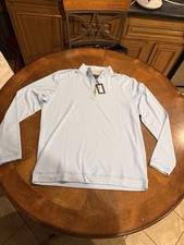 Peter Millar Crown Crafted Blue 1/4 Zip Pullover L Long Sleeve Polyester