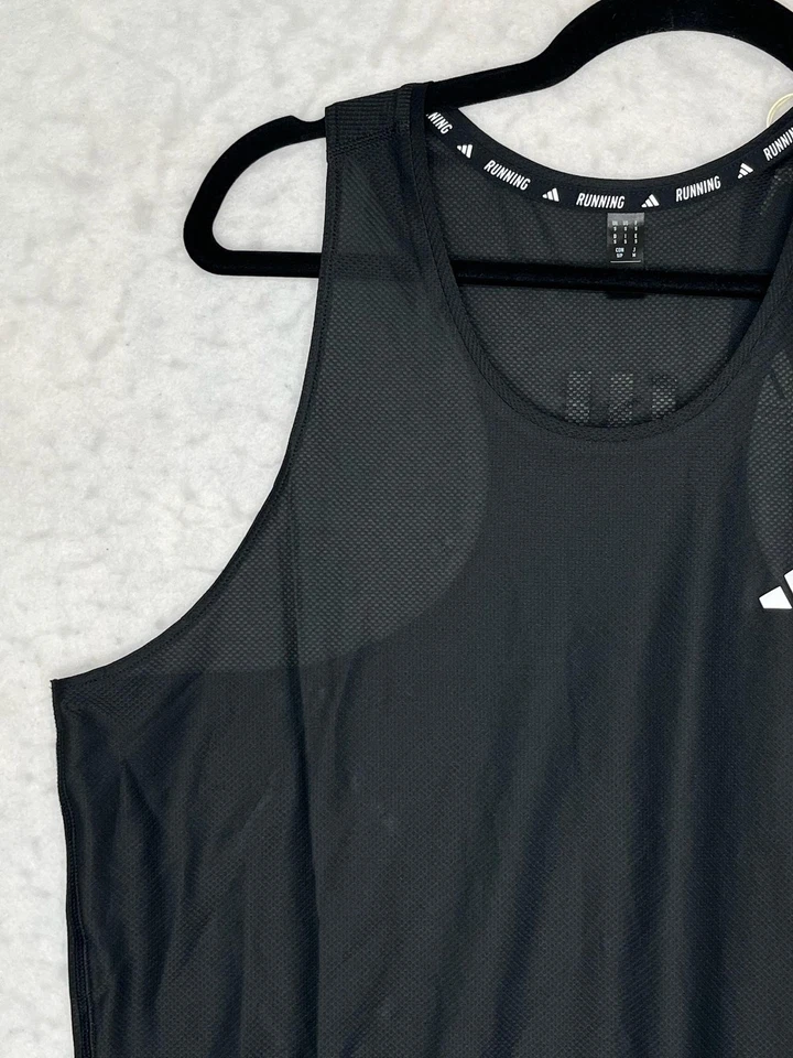Adidas OTR B Tank Shirt Small Black Reflective Running Top Aeroready New Tags - Image 3 of 4