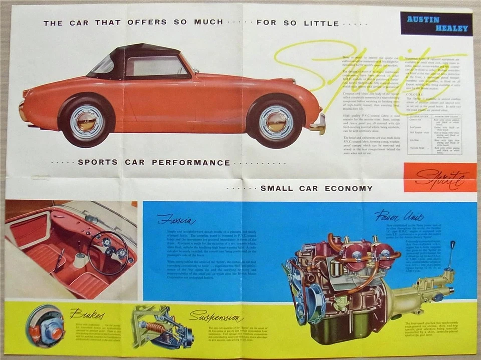 AUSTIN HEALEY SPRITE Car Sales Brochure Feb 1959 #1590/B - Image 3 of 3