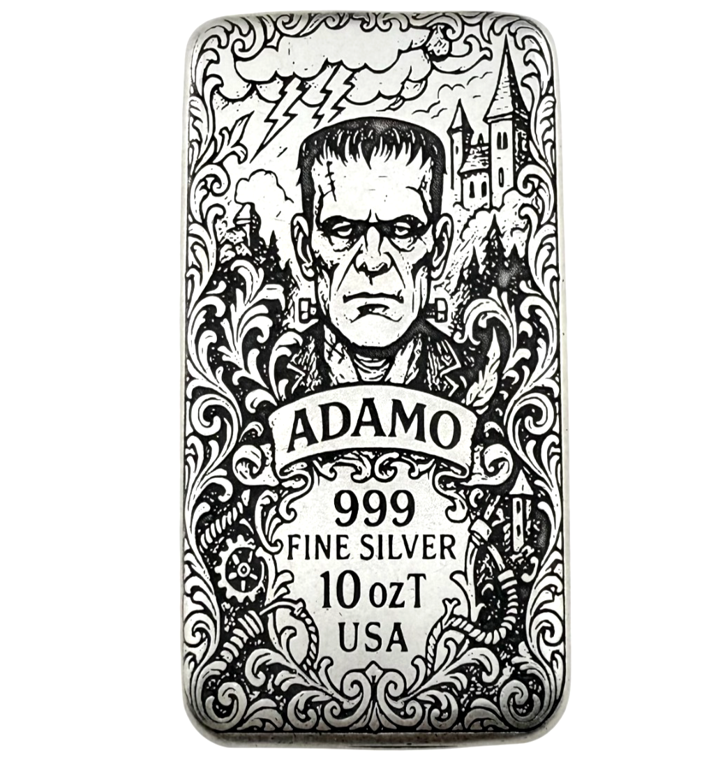 10 oz Silver Art Bar 999 - Frankenstein - Exclusive Ltd. Edition