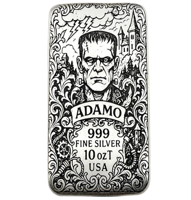 10 oz Silver Art Bar 999 - Frankenstein - Exclusive Ltd. Edition