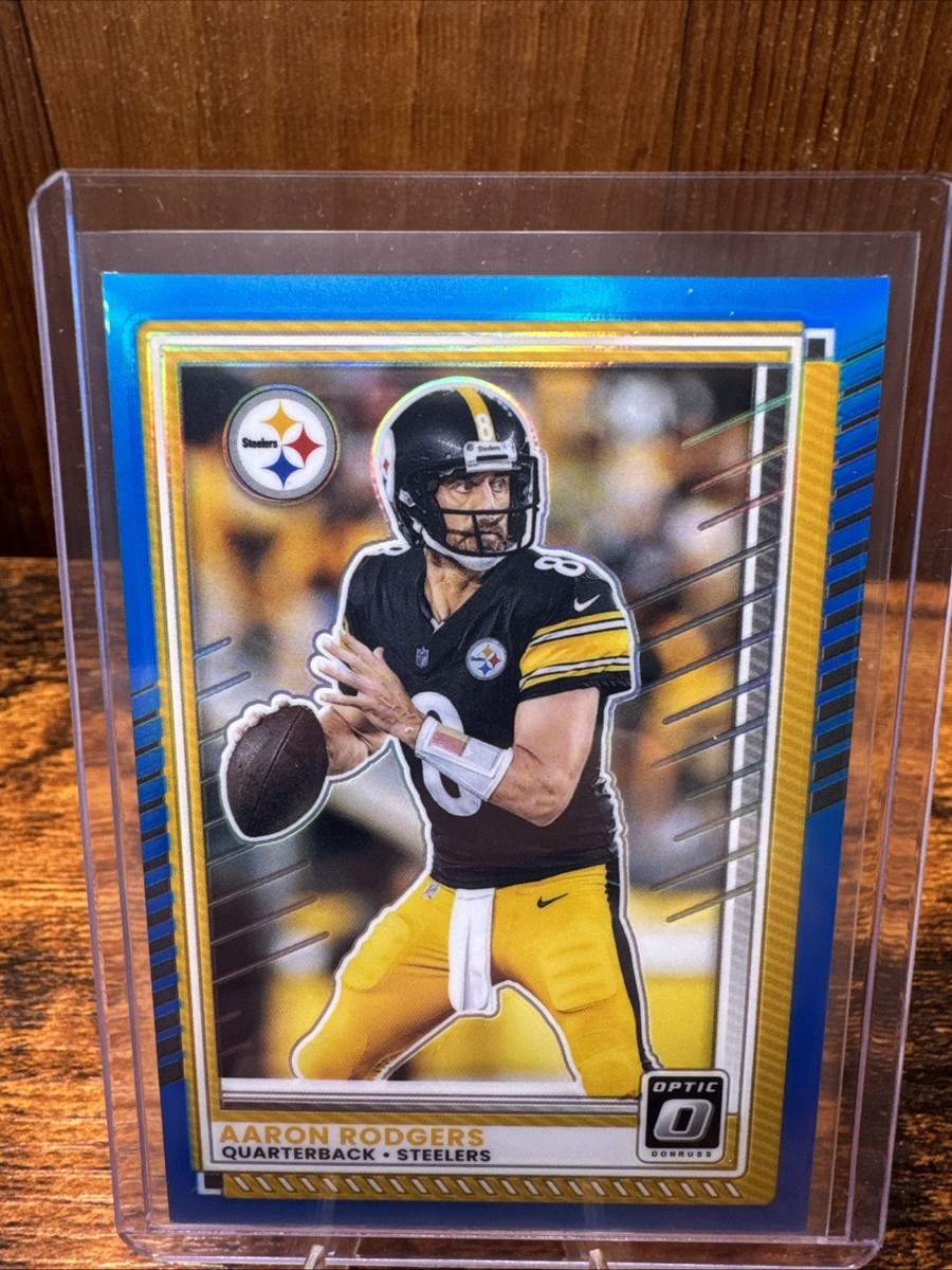 2025 Panini Donruss Optic - Aaron Rodgers #75 Neon Blue Prizm /399