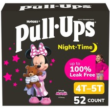 Pull Ups Girls Night Time Potty Training Pants Size 4T-5T 52 Ct 38-50
