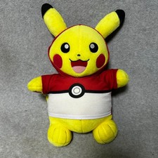 Build A Bear Pok mon Pikachu Plush 16" with Red Pok Ball Hoodie Official Stuffe