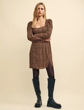 nobodys child womens dres brown & black leopard print valentina mini size 18