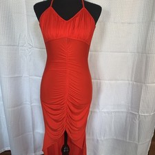 Unbranded Womens XS Orange Uneven Hem Beach Summer Dress