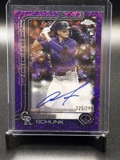 2025 Topps Chrome - Rookie Autographs Aaron Schunk #RA-AS Purple Speckle /299