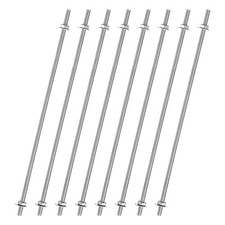 uxcell 8pcs 8/32 Inch M4 Threaded Rods with 16pcs Hex Nuts and 8 Inch, Silver