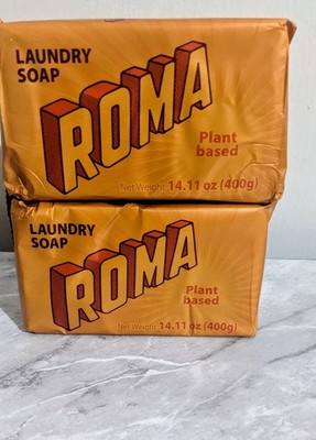 Roma Laundry Soap Bars 2-Pack, Jabon Lavanderia in Barra, 400g Each